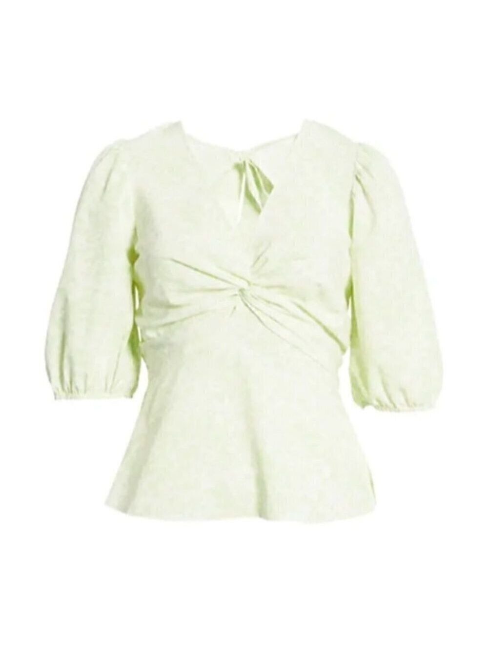 Open Edit BNWOT twist front Blouse sz XXSmall womens short sleeve back tie